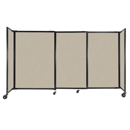 Versare StraightWall Sliding Portable Partition 7'2" x 4' Sand Fabric 1448318